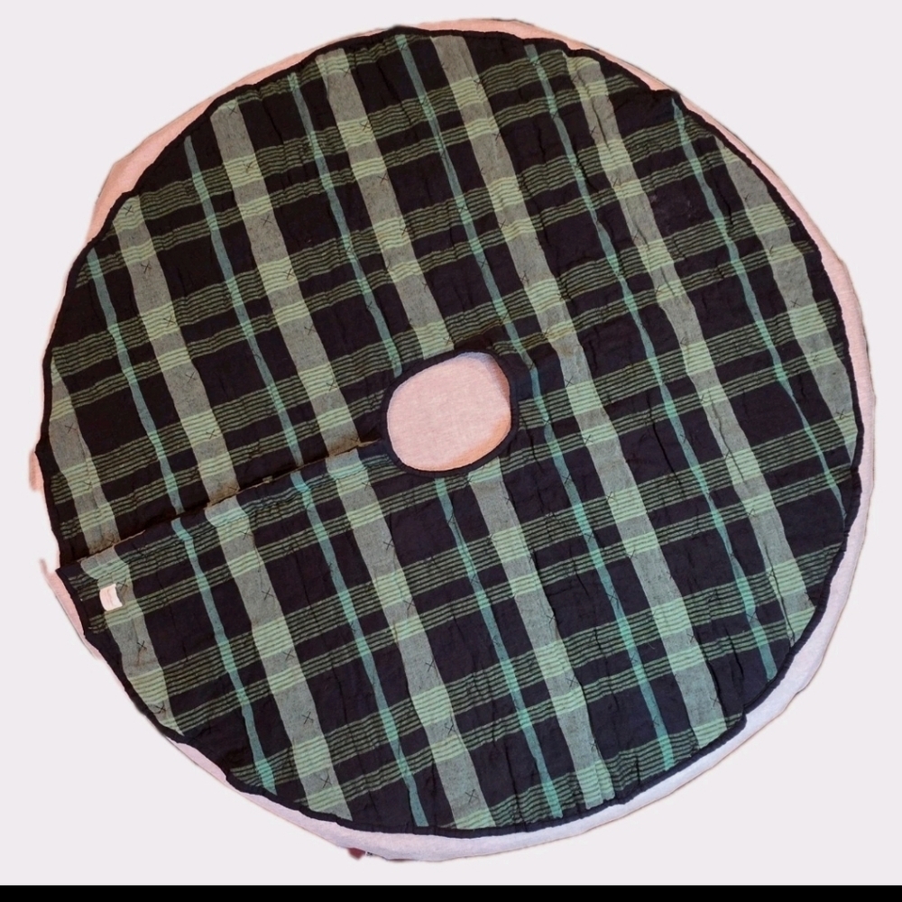 Hearth & Hand Magnolia 52" Green Plaid Christmas Tree Skirt - Quilted Backing